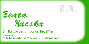 beata mucska business card